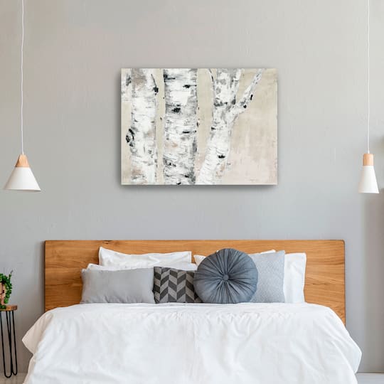 Birch Tree Close Up Neutral Canvas Giclee